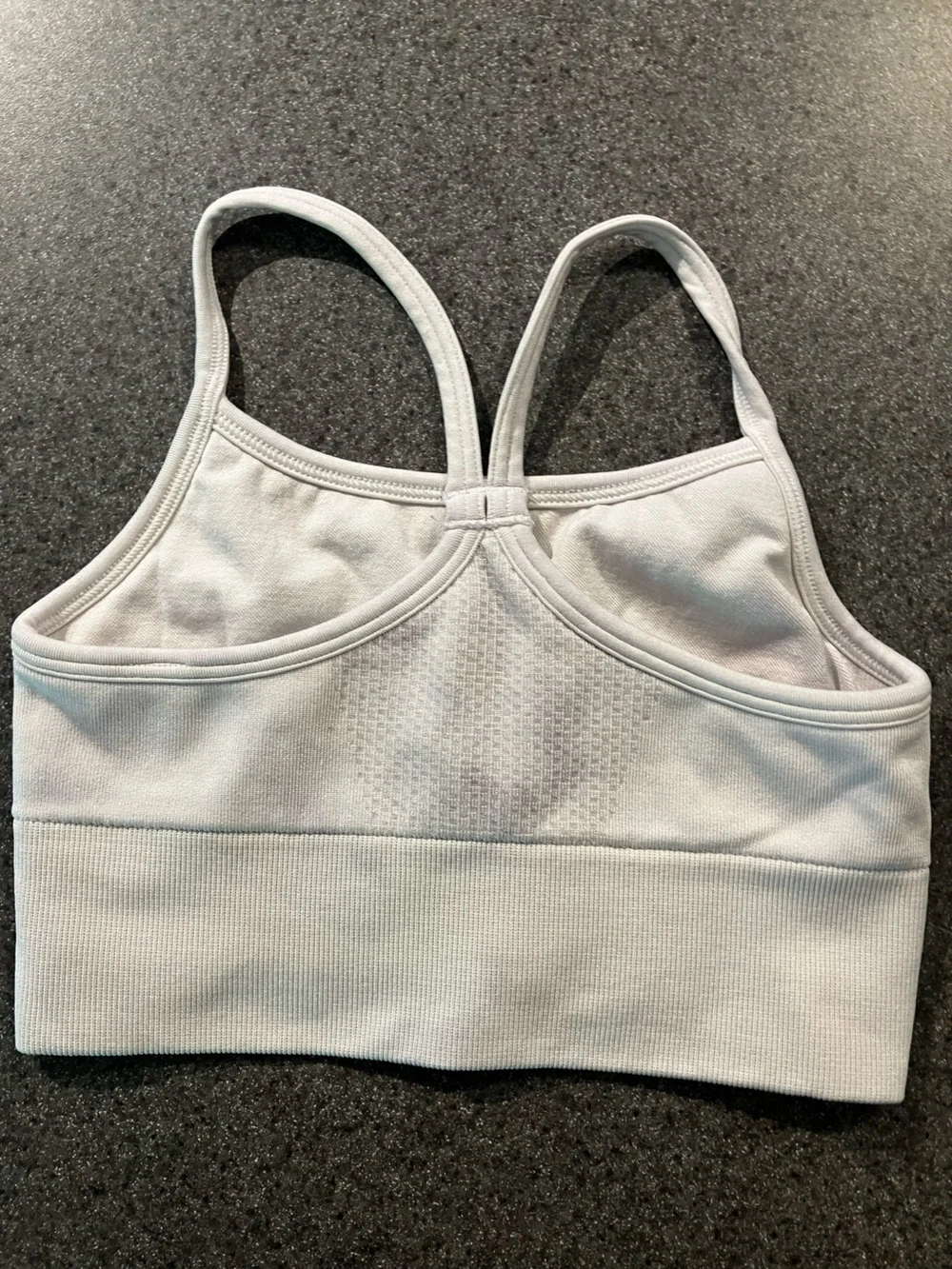 Nike Light Gray Ribbed Strappy Sports Bralette